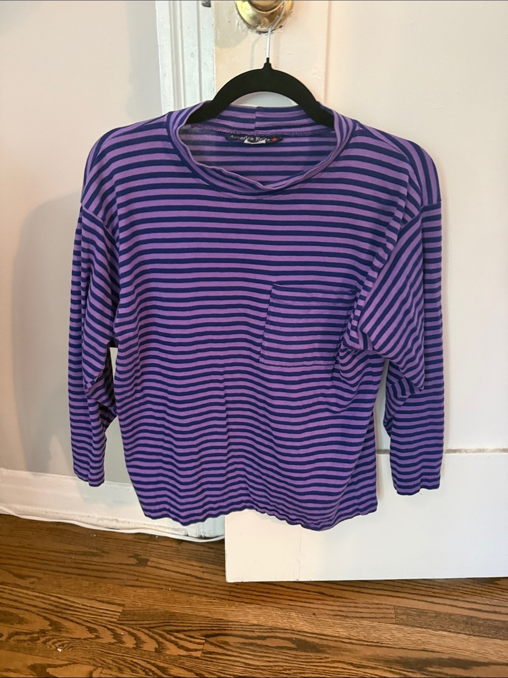 Vintage Purple and Navy Striped Long Sleeve Tee